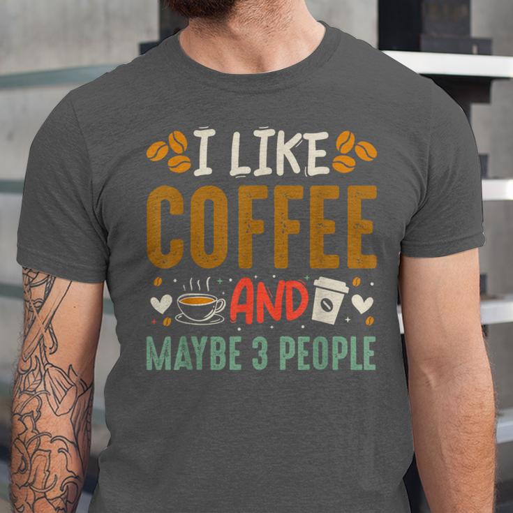 Coffee & Introvert Humor Tee Quote Cute Font Unisex Jersey T-Shirt