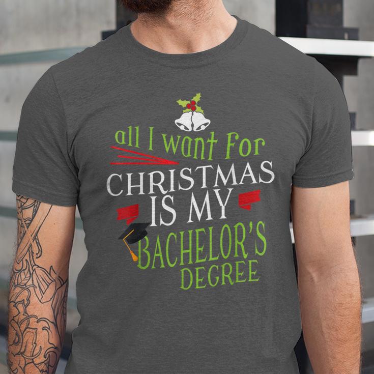 College Student Christmas Bachelors Degree Graduation Unisex Jersey T-Shirt