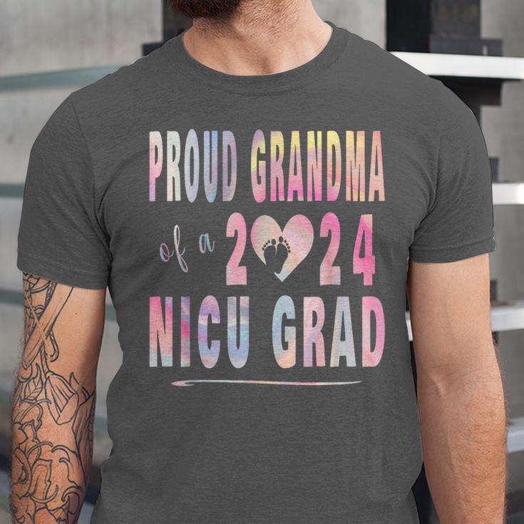 Colorful Proud Grandma 2024 NICU Graduate Baby Graduation Unisex Jersey T-Shirt