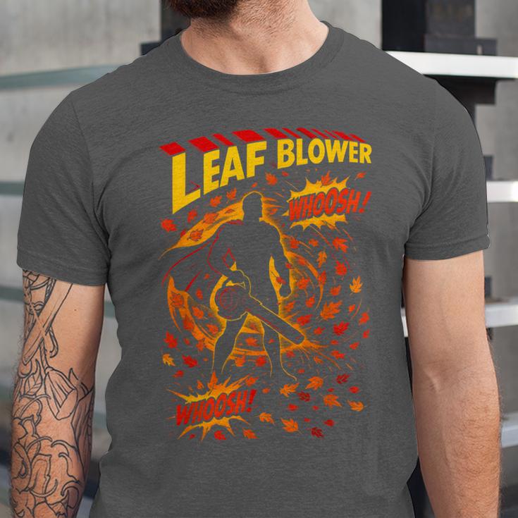 Comic Book Superhero Fall Season Leaf Blower Unisex Jersey T-Shirt