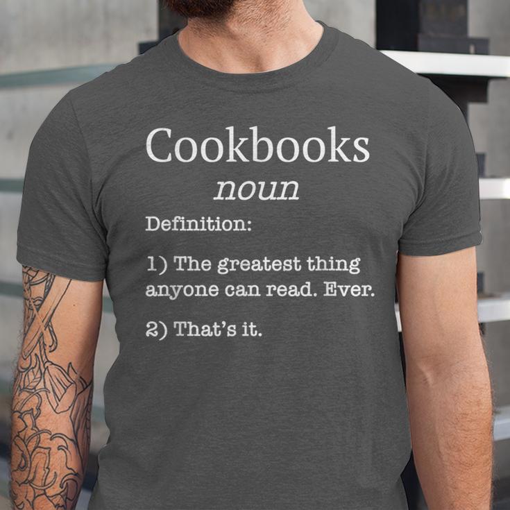 Cookbooks Cookbook Lovers Chefs Fake Definition Unisex Jersey T-Shirt