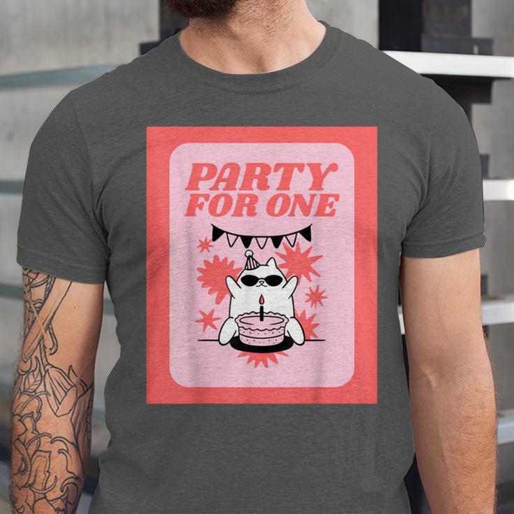 Cool Fun Cute Party Introvert Cat Character Unisex Jersey T-Shirt