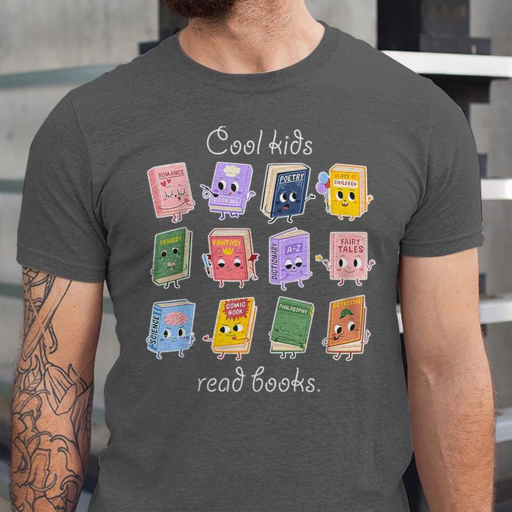 Cool Kids Read Books School Librarian Reading Teacher Unisex Jersey T-Shirt