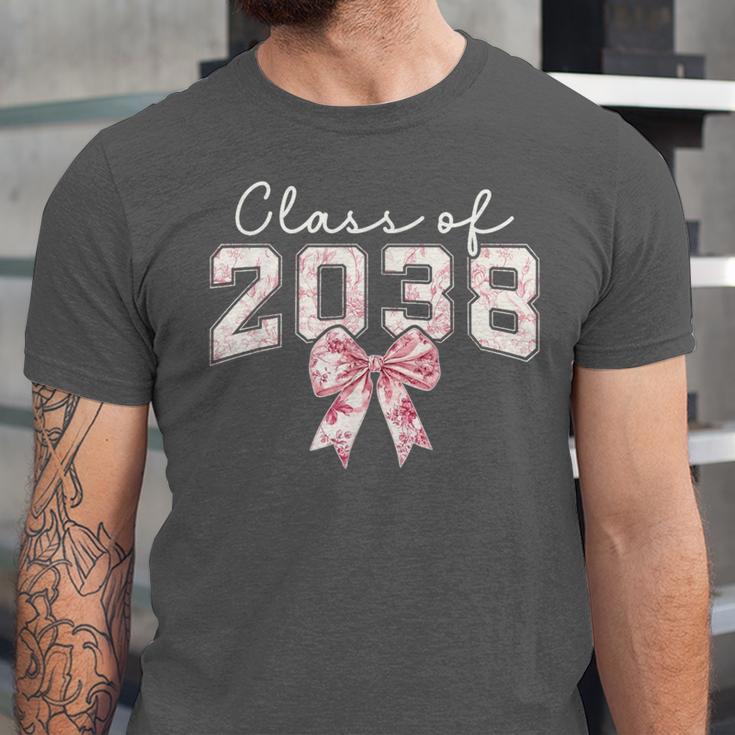 Coquette Bow Preppy Class Of 2038 Girly Girl 2038 Graduation Unisex Jersey T-Shirt