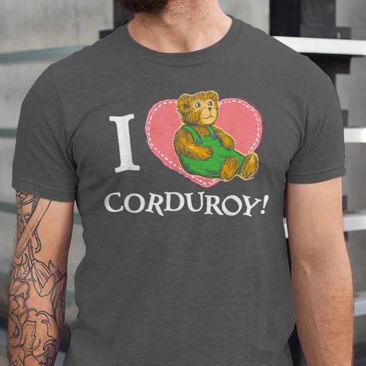 Corduroy I Heart Corduroy Teddy Bear Retro Children's Book Unisex Jersey T-Shirt