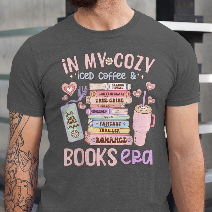 In My Cozy Iced Coffee And Books Era Unisex Jersey T-Shirt In My Cozy Iced Coffee And Books Era Unisex Jersey T-Shirt