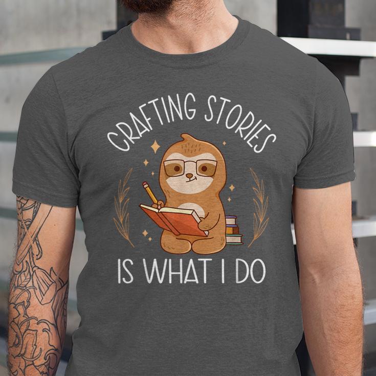 Crafting Stories Is What I Do Reading Writing Book Author Unisex Jersey T-Shirt