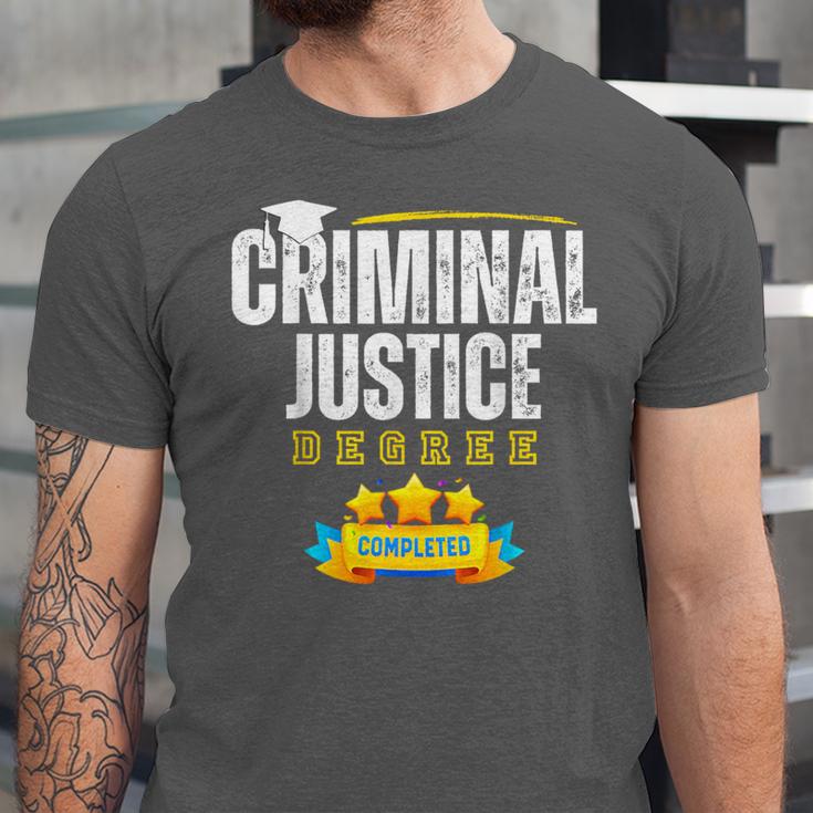 Criminal Justice Degree Graduation Senior Celebration Grad Unisex Jersey T-Shirt