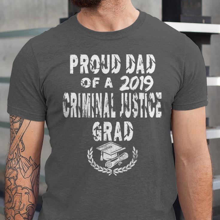 Criminal Justice Grad Proud Dad Vintage GraduationShirts Unisex Jersey T-Shirt