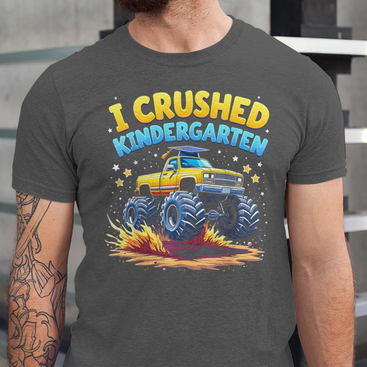 I Crushed Kindergarten Monster Truck Graduation Boys Kids Unisex Jersey T-Shirt