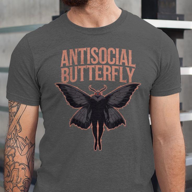 Cryptid Cryptozoology Mothman Introvert -Adults Butterfly Small Crew Neck Classic Fit Short Sleeve Polyester 100 Printed Blended Fabric Unisex Jersey T-Shirt
