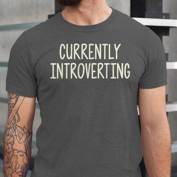 Currently Introverting I Introvert Unisex Jersey T-Shirt Currently Introverting I Introvert Unisex Jersey T-Shirt