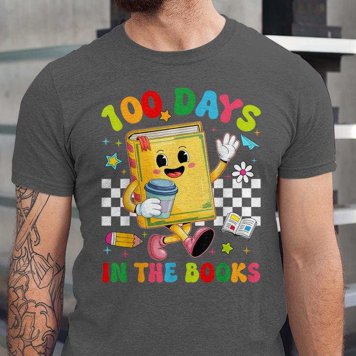Cute 100 Days In The Books Groovy Boy Girl Teacher Unisex Jersey T-Shirt Cute 100 Days In The Books Groovy Boy Girl Teacher Unisex Jersey T-Shirt