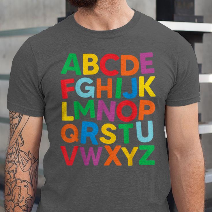 Cute ABCs Shirt Alphabet Colorful Letters Reading Books Kids Unisex Jersey T-Shirt Cute ABCs Shirt Alphabet Colorful Letters Reading Books Kids Unisex Jersey T-Shirt