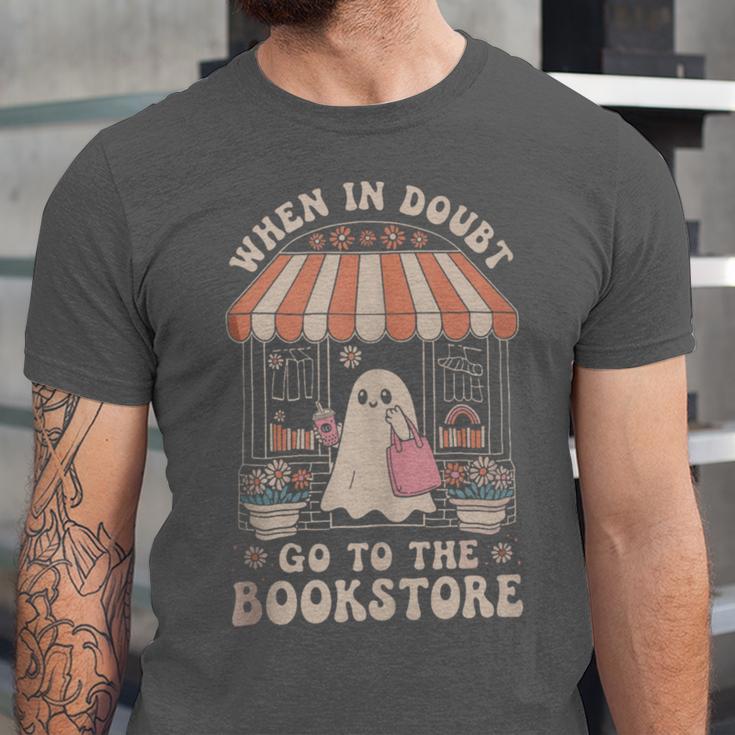 Cute Bookstore Ghost Retro Women Book Lovers Unisex Jersey T-Shirt