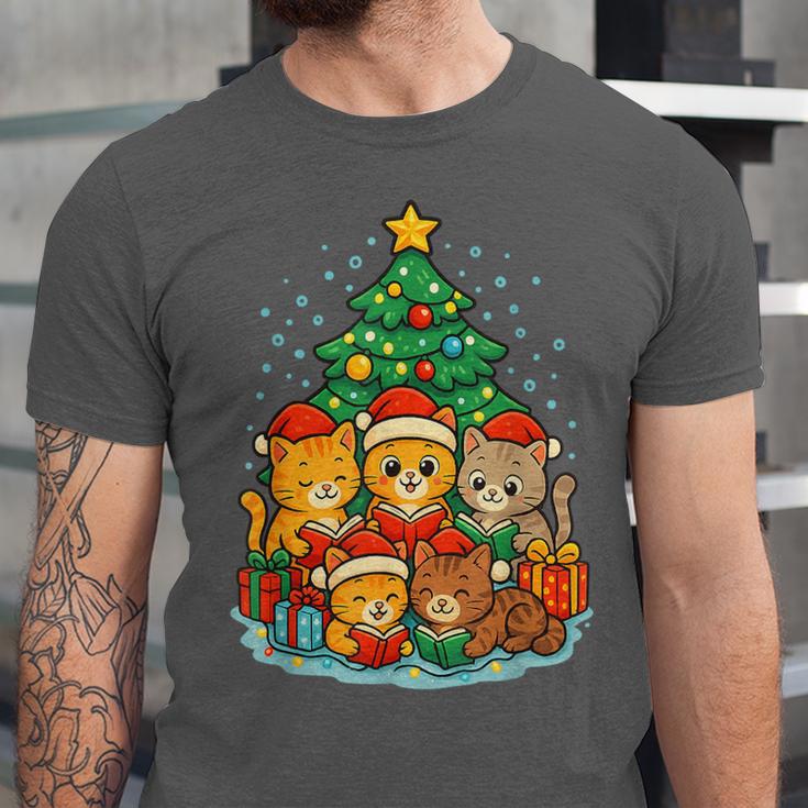 Cute Cats Reading Books Christmas Tree Unisex Jersey T-Shirt Cute Cats Reading Books Christmas Tree Unisex Jersey T-Shirt