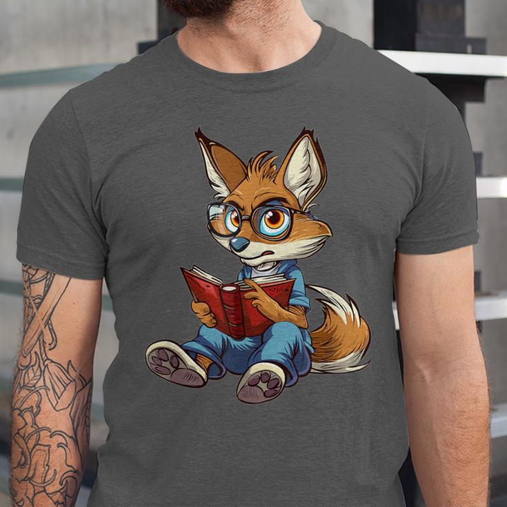 Cute Coyote With Book I Kids Coyote Unisex Jersey T-Shirt