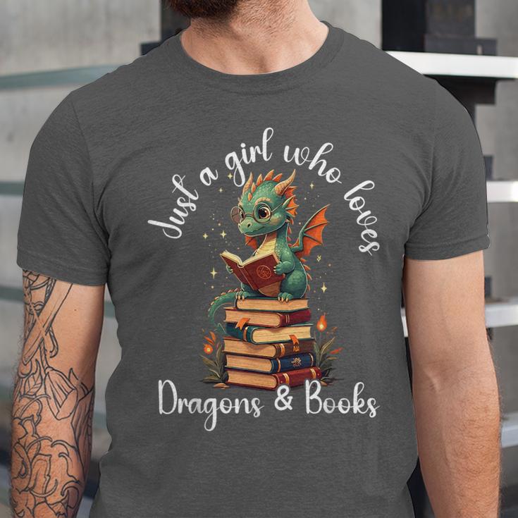 Cute Dragon Reading Book Bookworm Dragon And Books For Women Unisex Jersey T-Shirt
