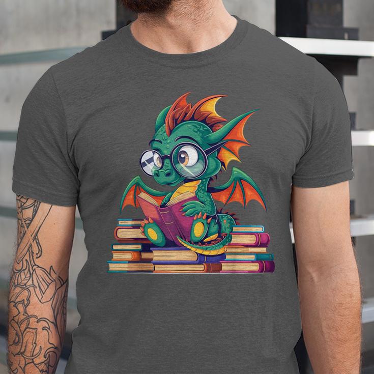 Cute Dragon Reading a Book Bookworm For Men Women Kid Unisex Jersey T-Shirt Cute Dragon Reading a Book Bookworm For Men Women Kid Unisex Jersey T-Shirt