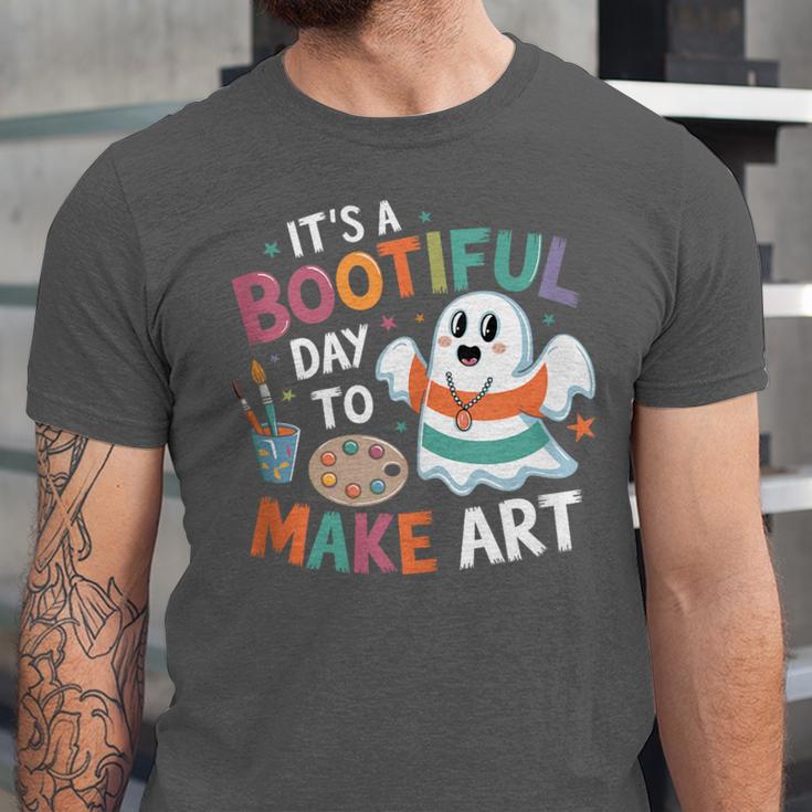 Cute Ghost Book Halloween Spooky Boo School Art Teacher Unisex Jersey T-Shirt