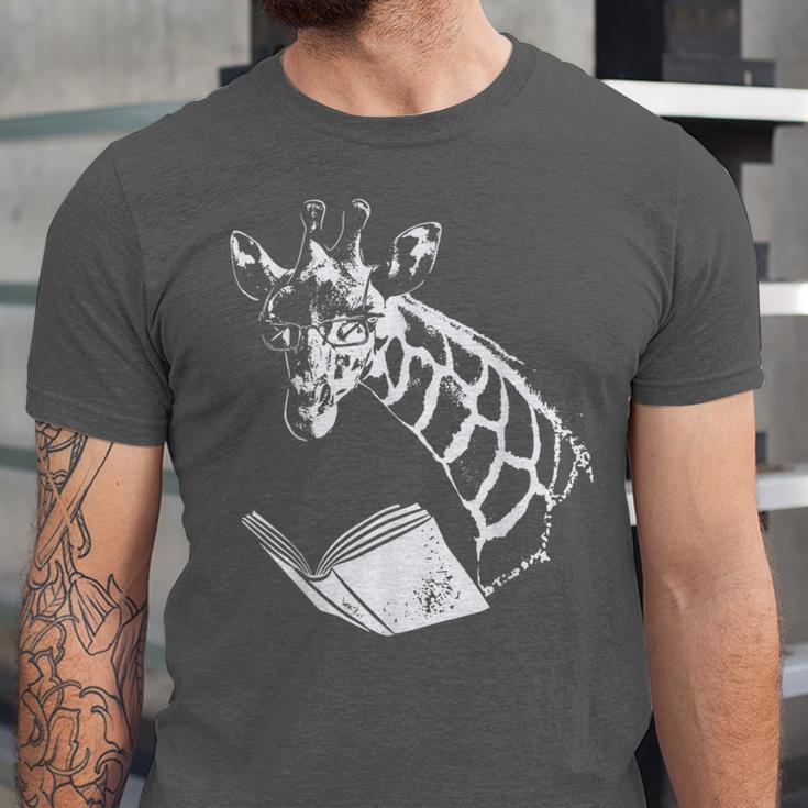 Cute Giraffe Wear Glasses Reading Book Librarian Bookworm Unisex Jersey T-Shirt Cute Giraffe Wear Glasses Reading Book Librarian Bookworm Unisex Jersey T-Shirt