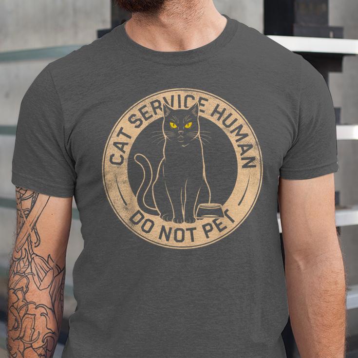 Cute Introvert Cat Service Human Do Not Pet Cat Joke Unisex Jersey T-Shirt
