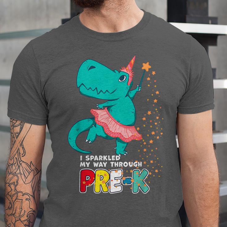 Cute Magical Ballerina Dino Unicorn Pre-K Graduation Unisex Jersey T-Shirt