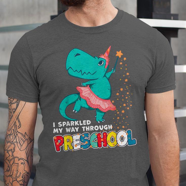 Cute Magical Ballerina Dino Unicorn Preschool Graduation Unisex Jersey T-Shirt