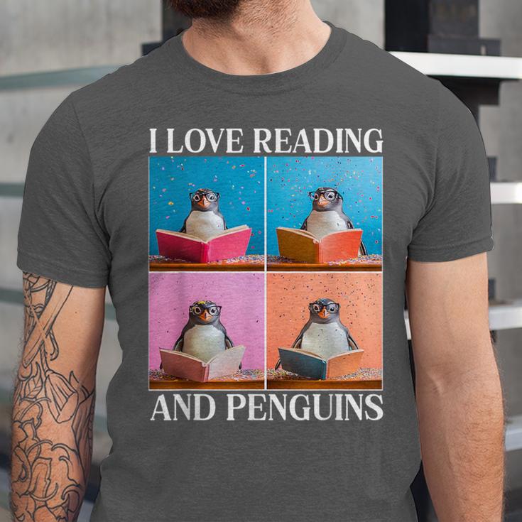 Cute Penguin Reading Book School Librarian Teacher Student Unisex Jersey T-Shirt