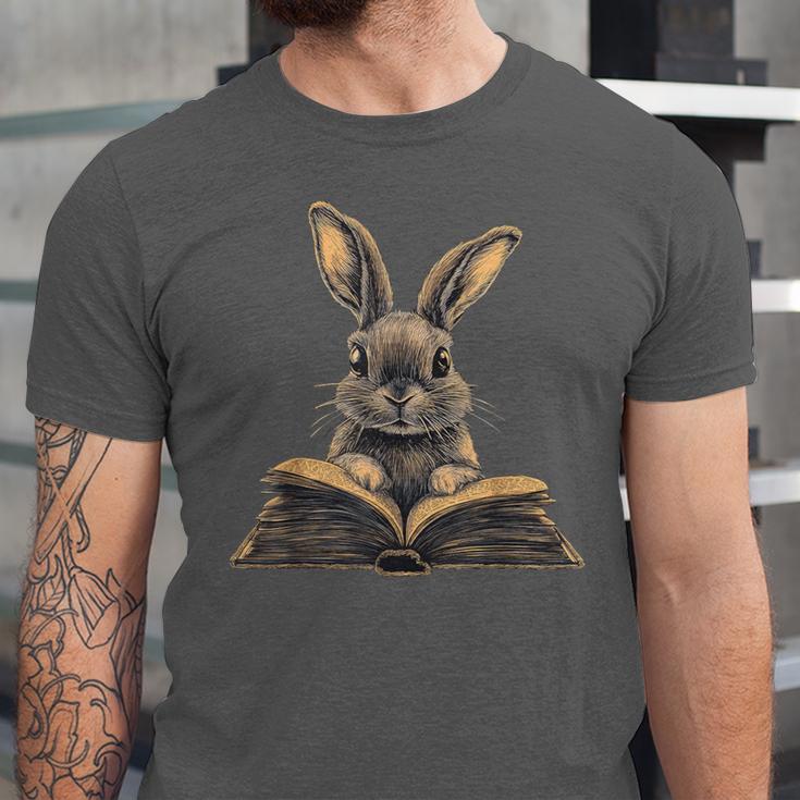 Cute Rabbit Bunny Book Lover Unisex Jersey T-Shirt Cute Rabbit Bunny Book Lover Unisex Jersey T-Shirt