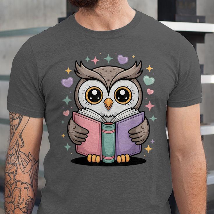 Cute Reading Owl Book Lover Teacher Librarian Bookworm Unisex Jersey T-Shirt Cute Reading Owl Book Lover Teacher Librarian Bookworm Unisex Jersey T-Shirt