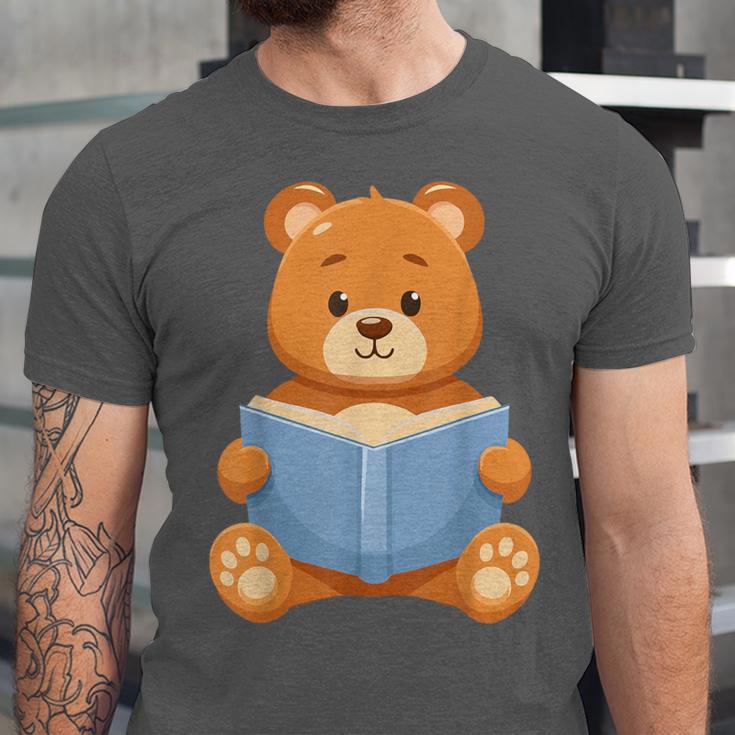 Cute Teddy Bear Reading Book Adorable For Readers Unisex Jersey T-Shirt Cute Teddy Bear Reading Book Adorable For Readers Unisex Jersey T-Shirt