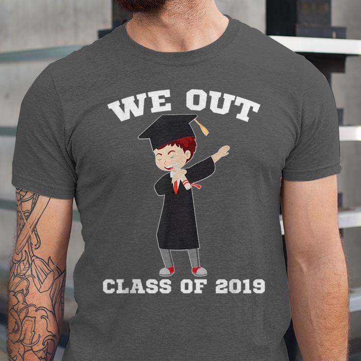 Dabbing Graduation Boy Class Of 2019 We Out Unisex Jersey T-Shirt