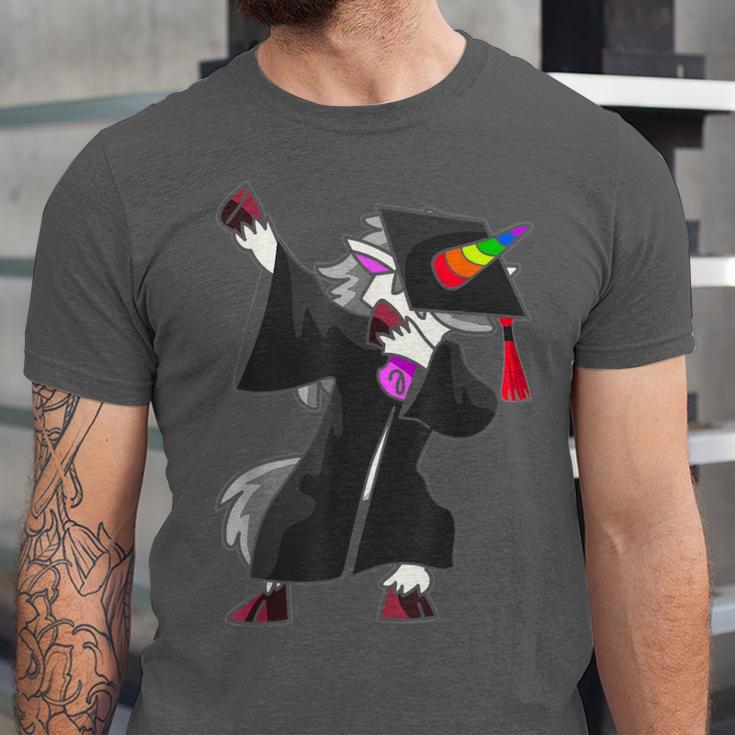 Dabbing Unicorn Cap And Gown Graduate 2021 Graduation Day Unisex Jersey T-Shirt