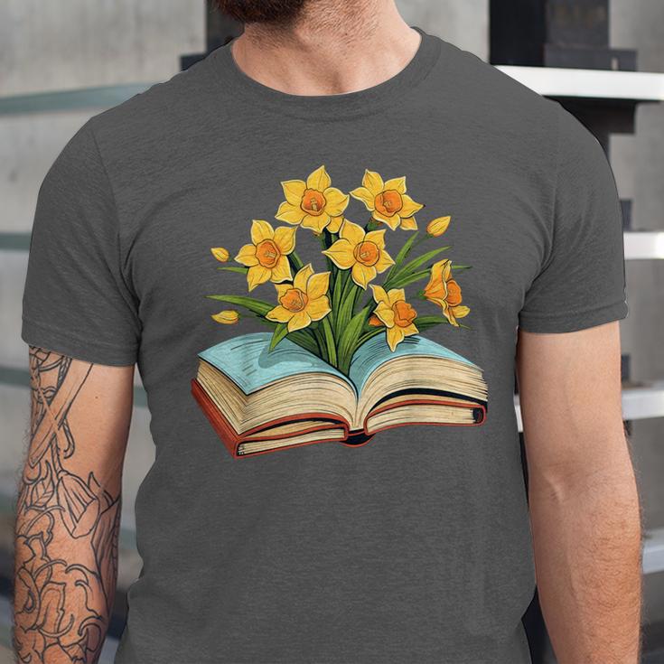 Daffodils Flowers Book Floral Unisex Jersey T-Shirt Daffodils Flowers Book Floral Unisex Jersey T-Shirt