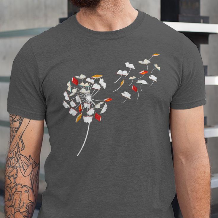 Dandelion Books Book Lover Reading Bookworm Reader Unisex Jersey T-Shirt