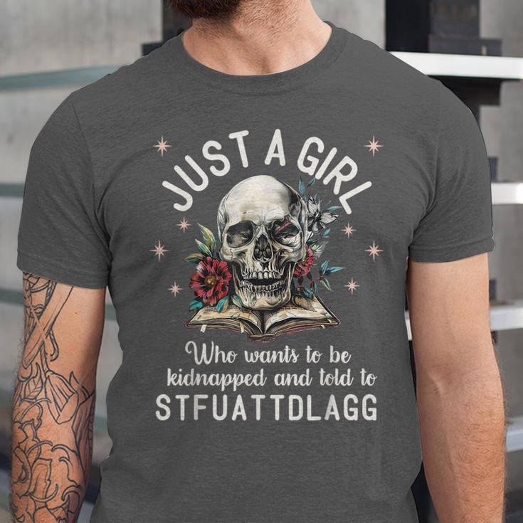 Dark Romance Smutt Book Merch STFUATTDLAGG Good Girl Trigger Unisex Jersey T-Shirt