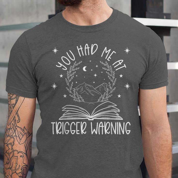 Dark Romance Trigger Warning Spicy Book Merch Women Smut Unisex Jersey T-Shirt