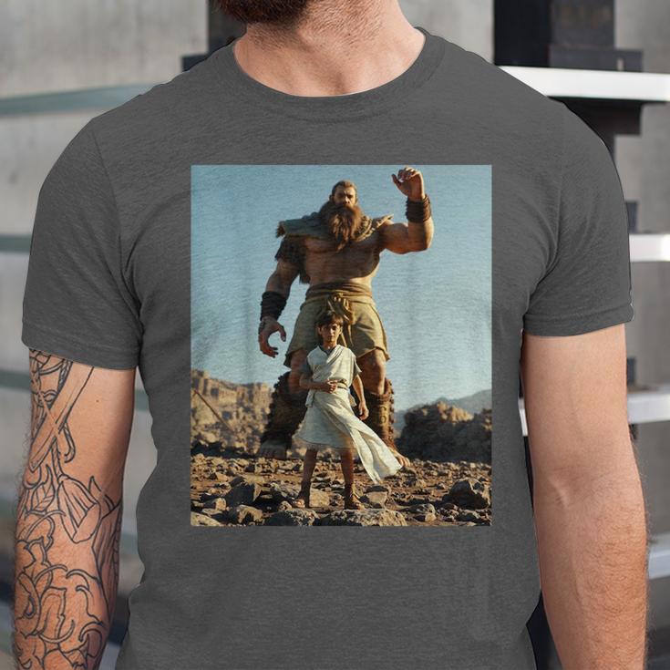 David And Goliath Bible Book Of Samuel King David Unisex Jersey T-Shirt David And Goliath Bible Book Of Samuel King David Unisex Jersey T-Shirt