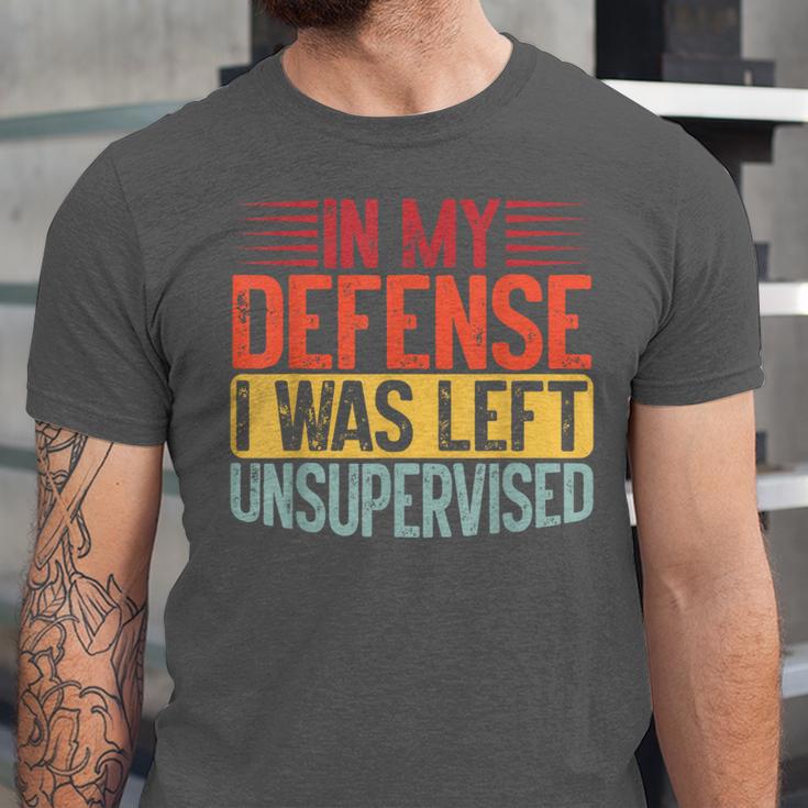 In My Defense i Was Left Unsupervised Introvert Unisex Jersey T-Shirt In My Defense i Was Left Unsupervised Introvert Unisex Jersey T-Shirt