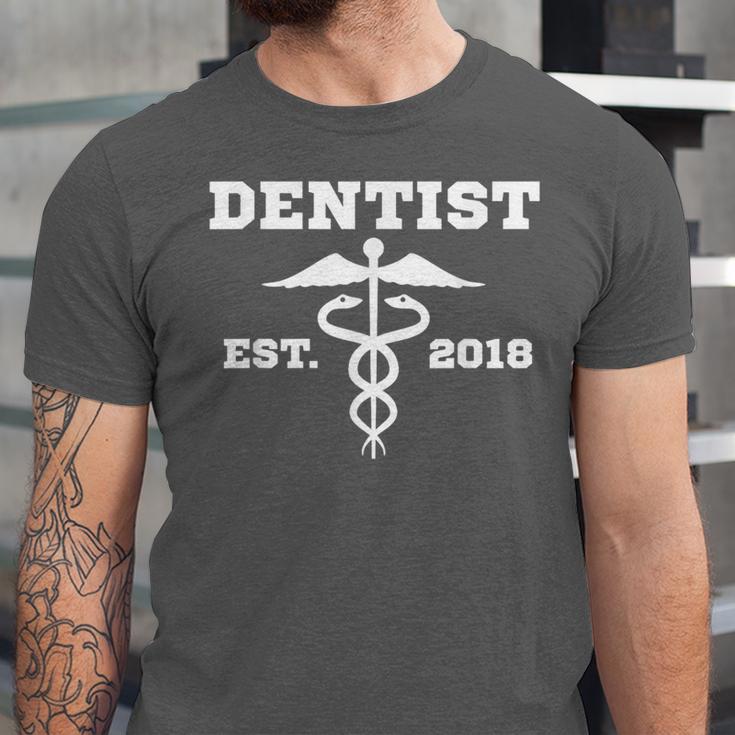 Dentist Dr GraduationShirt Student Dentist Est 2018 Unisex Jersey T-Shirt