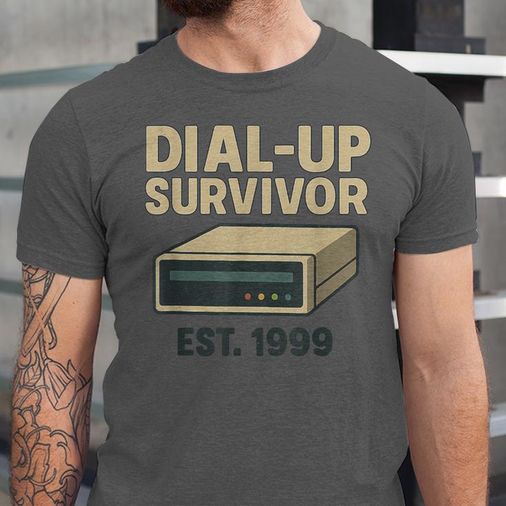 Dial Up Survivor Retro 90s Internet Nostalgia Unisex Jersey T-Shirt Dial Up Survivor Retro 90s Internet Nostalgia Unisex Jersey T-Shirt