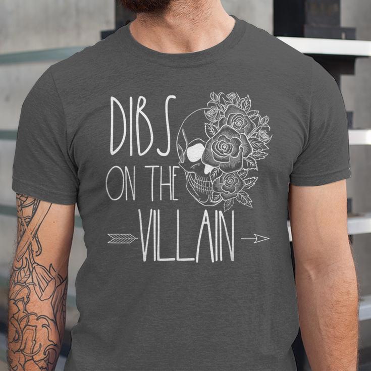 Dibs On The Villain Spicy Books Women Smutty Merch Romantasy Unisex Jersey T-Shirt