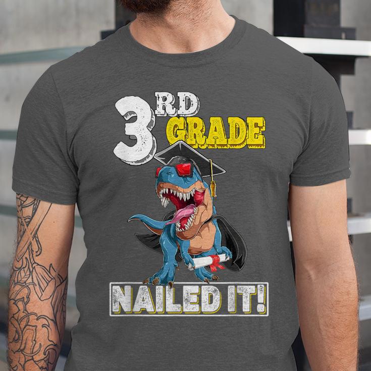 Dinosaur Graduation Cap Gown 3rd Grade Graduate Nailed It Unisex Jersey T-Shirt