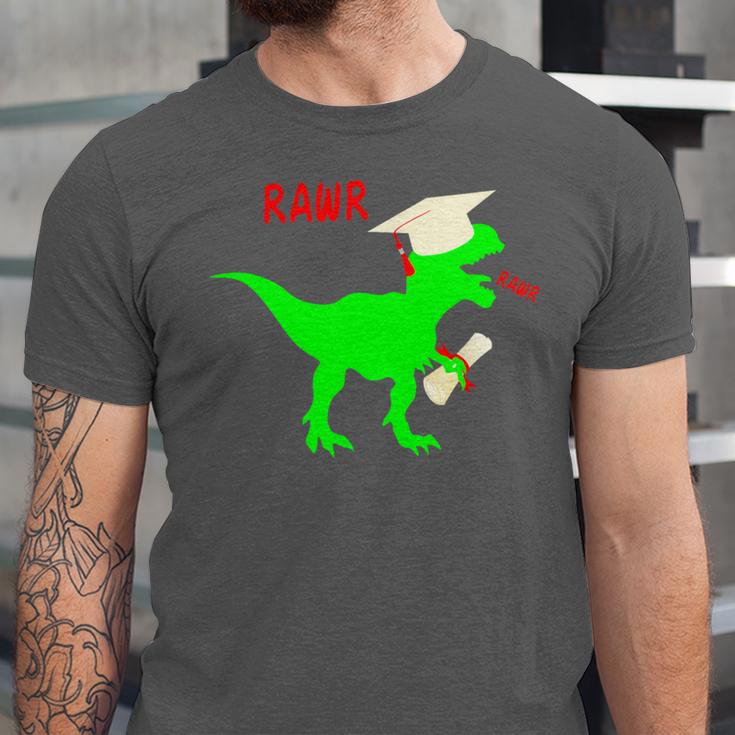 Dinosaur Rawr Diploma Grad Graduate Graduation Unisex Jersey T-Shirt