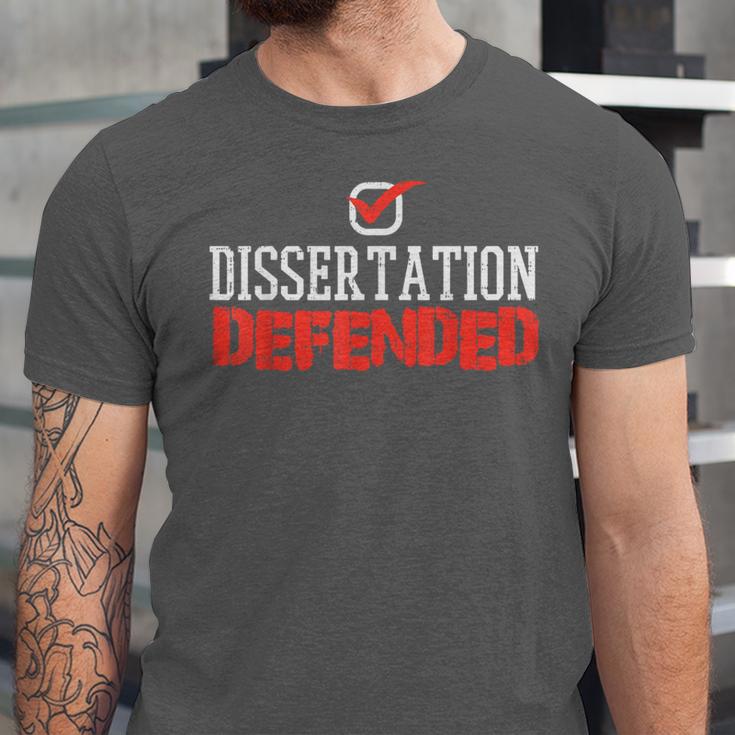 Dissertation Defended Doctorate Doctoral PhD Graduation Unisex Jersey T-Shirt