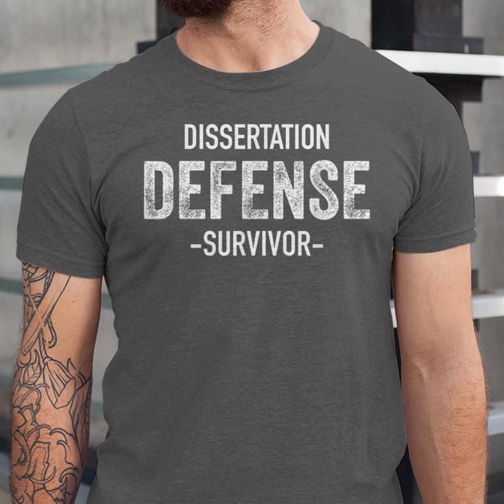 Dissertation Defense Survivor PhD Graduation Law Unisex Jersey T-Shirt