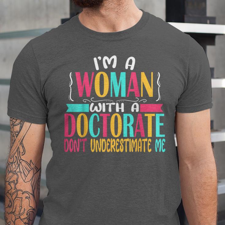 Doctorate Degree PhD Graduation PsyD Woman EdD Psychology Unisex Jersey T-Shirt