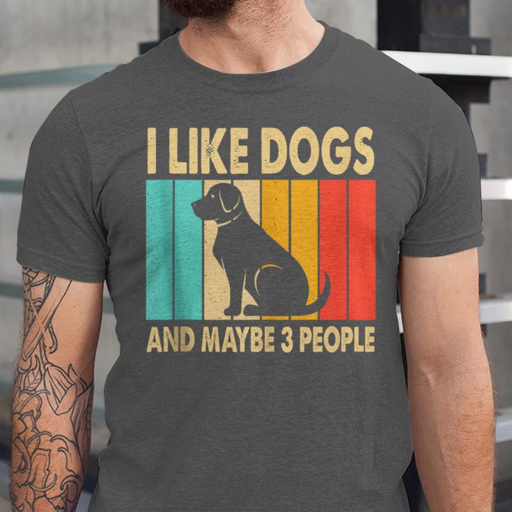 I Like Dogs And Maybe 3 People Introvert Unisex Jersey T-Shirt I Like Dogs And Maybe 3 People Introvert Unisex Jersey T-Shirt