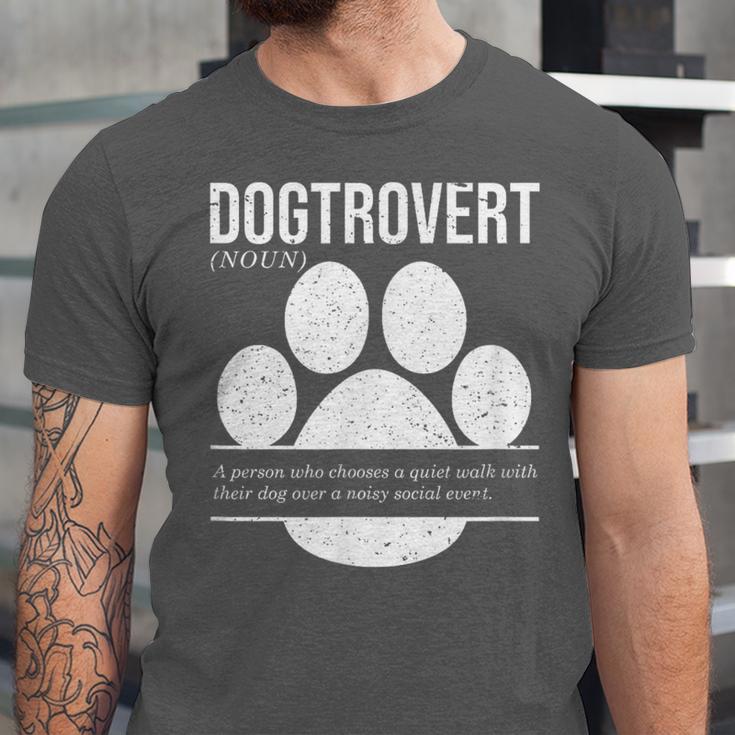 Dogtrovert Definition Introvert Dog Lover For Men Women Girls Kids Unisex Jersey T-Shirt